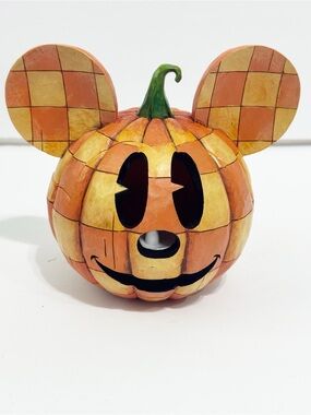Jim Shore Disney “Happy Halloween Pumpkin Mouse Figurine tea light 2008